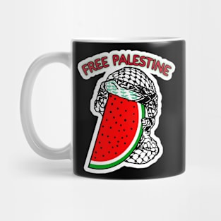 Watermelon Keffiyeh - Half Wrap - Free Palestine - Double-sided Mug